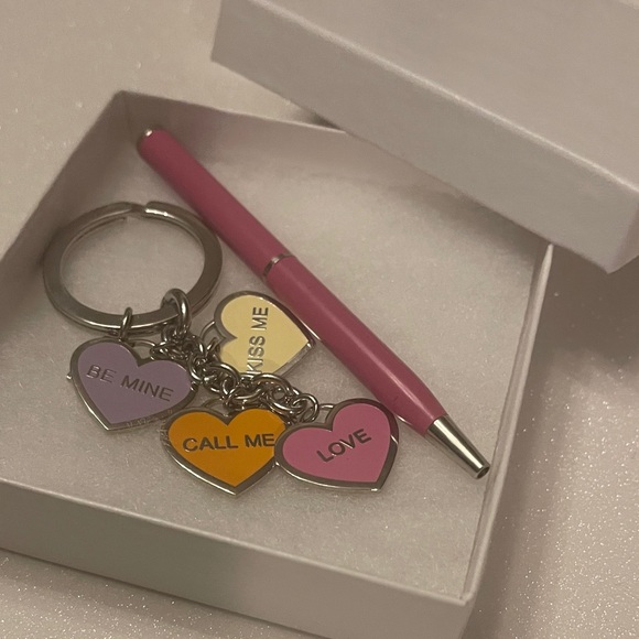 Coach Heart Charm Keychain and Pink Coach Pen Set - Picture 5 of 5